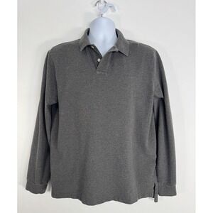 POLO BY RALPH LAUREN Men's Grey Cotton Long Sleeve Custom Fit Polo Shirt Sz XL